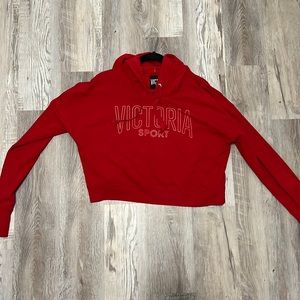 Victoria sport cropped hoodie with thumb holes!